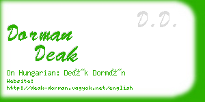 dorman deak business card